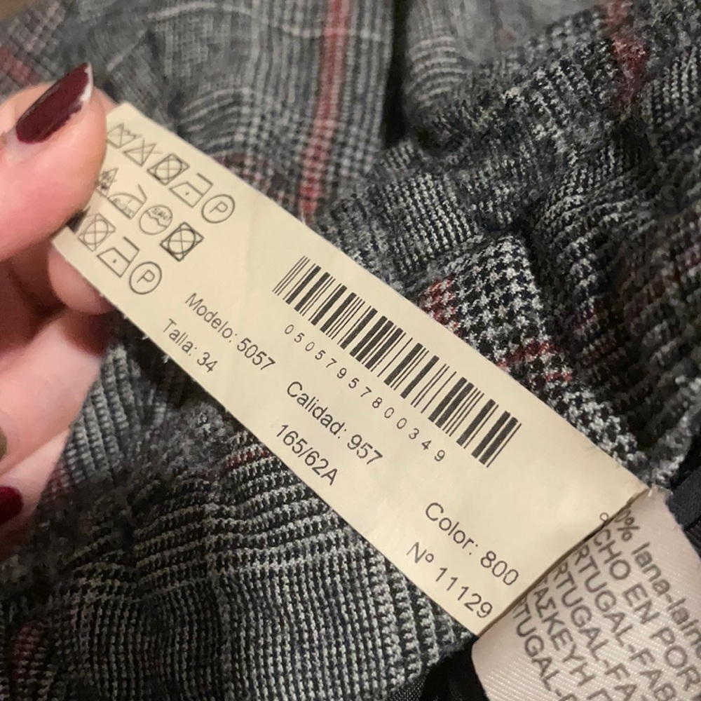 Women Wool Trousers Massimo Dutti Grey color size 34 165/62A